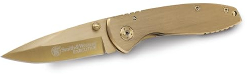 Smith & Wesson Executive CK110GL 6.8in High Carbon S.S. Folding Knife with 2.8in Drop Point Blade and Aluminum Handle for Outdoor, Tactical, Survival and EDC