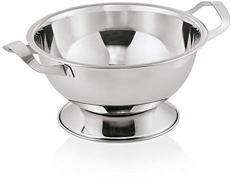 WAS 1475 450 - Terrina da zuppa in acciaio al nichel cromato, con due manici laterali e coperchio, coperchio con foro per la foratura, 4,50 l, Ø 28,5 cm, altezza 15,0 cm