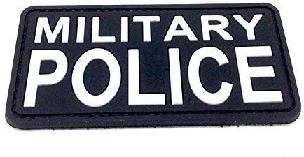 Military MP Schwarz PVC Airsoft Paintball Klettverschluss-Flecken Klett Patch