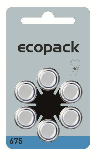 VARTA ecopack Typ 675 blau 4600 Hörgerätebatterien 10 x 6er Blister