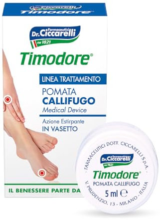 Timodore, Callifugo Pomata, Ideale per Tutti i Problemi di Callosità di Mani e Piedi, Estirpa Ogni Tipo di Callo Senza Dolore, 100% Made in Italy, Dermatologicamente Testato, Vasetto 5 ml