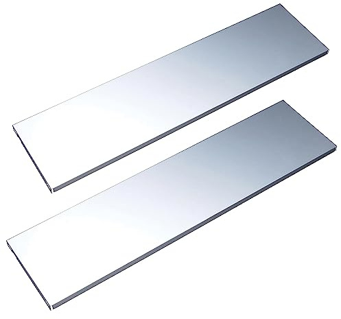 DIY Element STAHLFACHBODEN - Regalboden für Wandschiene und Pro-Regalträger - 800 x 300 mm, Stahl, Weißaluminium, 2 Stk.