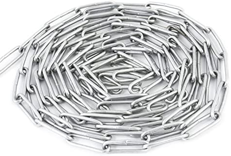 Rund stålkedja lång länk galvaniserad – många storlekar och längder #06-30m #02-3mm