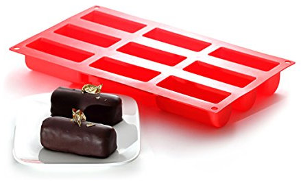 YOKO DESIGN 1256 Moule pour Mini Buches Silicone/Platinum Rouge 30 x 17,3 x 4 cm