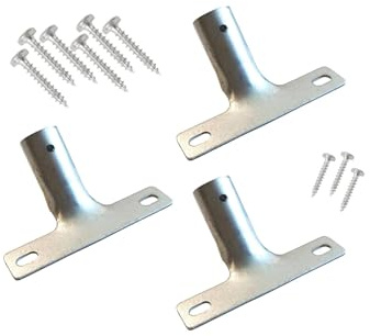 3 Stück Metall Stielhalter Ø 23-24mm für Besen Schrubber Stiel Befestigung