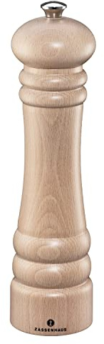 Zassenhaus Pepparkvarn Berlin 24 cm M020045 natur/marron | Kryddkvarn av bokträ för peppar och torkade örter, bekväm, 25 års garanti på kvarn
