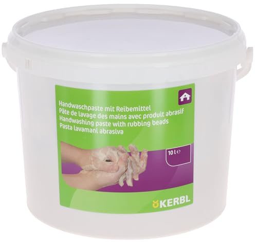 KERBL works Handwaschpaste mit Holzmehl | 10 Liter im Eimer, hohe Reinigungskraft, frei von Mikroplastik, Lösemitteln und Seife, reizfrei gemäß Hauttest