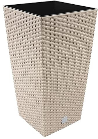 26,6 -Liter -Zeit Pot mit Einsatz 26,5 x 26,5 x 50 cm in der Mocca -Farbe