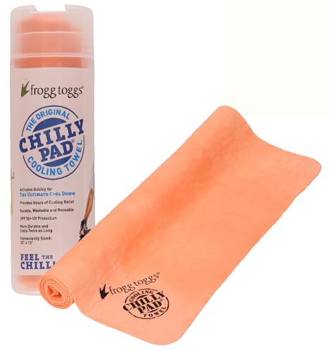 FROGG TOGGS Chilly Pad, Instant Cooling Towel, Long Lasting, Reusable, Sports and Outdoors Neck Towel 33x13, Hivis Orange
