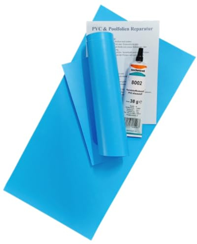 Jeha Pool Reparaturset mit Kleber 38 gr. technicoll Folien Reparaturset Poolflicken + Kleber Schwimmbad Verschiedene Größen (35 x 70 cm)