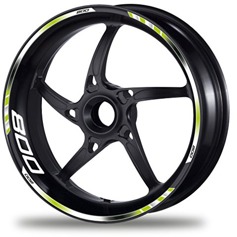 FELGENRANDAUFKLEBER GP Color Style Felgenaufkleber Felgenbett Auswahl nach ccm oder Racing (800 ccm, lime-green/white)