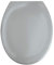 WENKO Abattant WC Premium Ottana Gris Clair Easy-Close - Couvercle de WC antibactérien, abaissement Automatique, Fixation Fix-Clip hygiénique en Acier INOX, Duroplast, 37.5 x 44.5 cm, Gris Clair