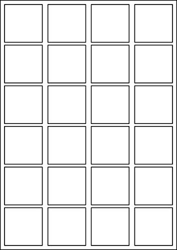 MADE IN GERMANY 120 Etiketten selbstklebend 45 x 45 mm weiß für QR-Coe auf Bogen A4 (5 Bögen x 24 Etik.) CS Label – Universaletiketten zum Beschriften und Bedrucken