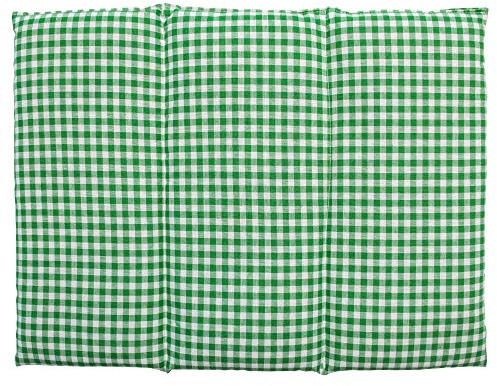 Coussin aux graines de colza - Taille 40x30-3 compartiments - Vert et Blanc - Coussin thermique - Coussin aux graines - Compresse froide -