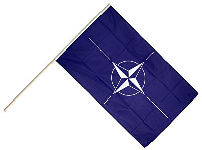 Flaggenfritze Große Stockflagge/Stockfahne NATO + gratis Sticker