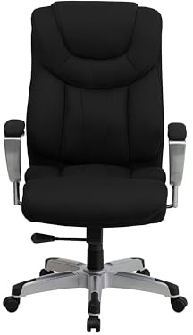 Flash Furniture Hercules Serie 181,44 kg Kapazität, groß & hoch, Chef-Drehstuhl aus schwarzem Stoff mit Höhe und Breite verstellbare Armlehnen