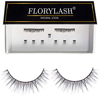 FLORYLASH® | Natural Look - Magnetische Wimpern 3 Magnete Natürlich Magnetic Fake Lashes ohne Eyeliner 3D Volumen Set Wiederverwendbar (Größe M, 28 mm breit)