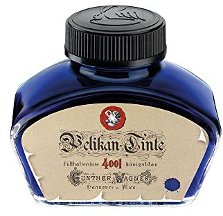Pelikan Tintenglas Tinte 4001®, königsblau im historisch Glas, 62,5 ml, 1 Glas