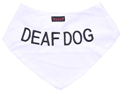 Deaf Dog Hundehalstuch, personalisierbar, bestickt, modisches Accessoire, verhindert Unfälle durch Warnung anderer Hunde im Voraus