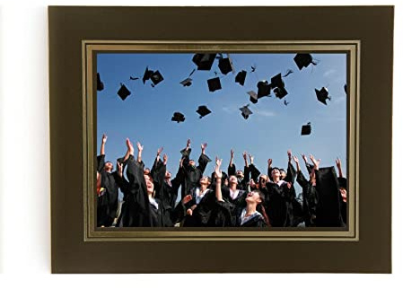 Kenro Brown Cardboard Strut Mount Photo Frame 7x5 Inch 13x18cm Presentation with Gold Border Pack of 10