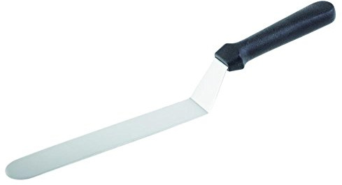 APS Winkelpalette BLUE - Profi-Streichmesser/Glasurmesser mit flexibler Edelstahl-Klinge und schwarzem Kunststoff-Griff, Klingenmaß 24 x 4 cm, Gesamtlänge 36 cm, 88937