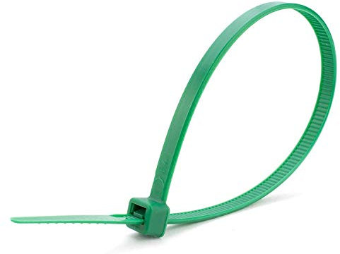 Small Green Cable Ties, 100mm x 2.5mm, Pack of 100, 4 Premium Nylon Zip Ties, Plastic Tie Wraps- Self Locking, Small Nylon Zip Ties, Secure Self-Locking Mechanism, for Home, Garden, Office and DIY