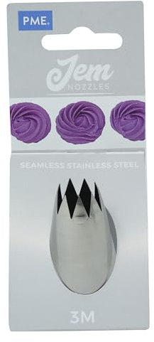 JEM - Bocchetta Decorativa Stella Aperta in Acciaio Inox per Sac à Poche, Grande, n. 3M