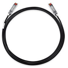 TP-Link TXC432-CU1M - Cable SFP+ de Conexión Directa de 1M, Soporta 10 Gigabit Ethernet, Dos Conectores, Negro, Fácil de Usar