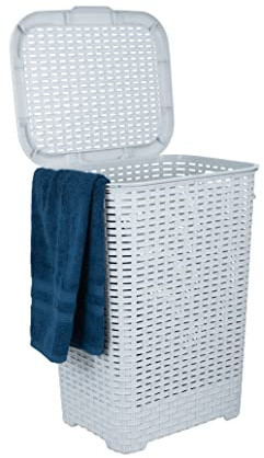 Superio Slim Deluxe Laundry Hamper Wicker, 60 Liter Ivory, Beige, Model:502-503-504