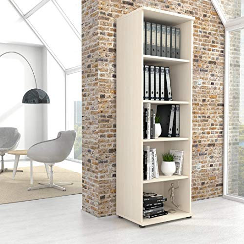 Profi Bücherregal 5OH Regal Standregal Holzregal Wandregal Schrank Büro Ahorn