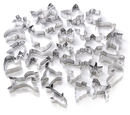 GWHOLE 26 x Moldes de Galletas Cortador Acero inoxidable para Pastel, Cookie, Fondant