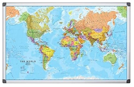 Bi-Office MAP0100802 Weltkarte, laminiert oder magnetisch