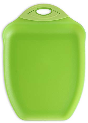 Dexas Chop & Scoop Cutting Board, 9.5 by 13 inches, Solid Green