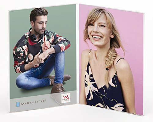 Walther Design Cadre Photo 10 x 15 cm Verre Artistique Cadre Double Portrait AD1015