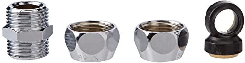 SCHELL 064370699 Gerade-Doppelverschraubung / Gerade Doppel-Verschraubung mit 2 Quetschverschraubungen , Oberfläche chrom , für Kupferrohre 10 mm