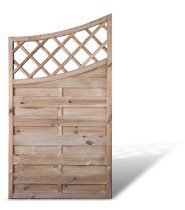 Sichtschutzzaun Balkon Windschutz mit Doppelbogen + Rankgitter Maß 90 x 160 auf 140 cm (Breite x Höhe) aus Kiefer/Fichte Holz, druckimprägniert für den Garten Berlin Doppelbogen