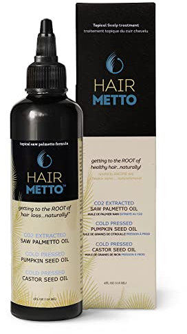 HAIRMETTO® Saw Palmetto Extract Pumpkin Seed Oil for Hair Growth - Hair Oil for Dry Scalp - 10X Potency Targeted Scalp Treatment with Castor, Lavender Scent, Rosemary Oil for Hair 4oz (118ml)