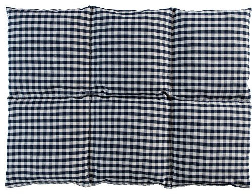 Traubenkernkissen groß 6-Kammer 40x30cm - Bio Stoff blau-weiß - Wärmekissen Körnerkissen
