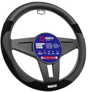 Sparco Lenkradbezug S122 Schwarz in Wildleder + PVC, SPCS122BK