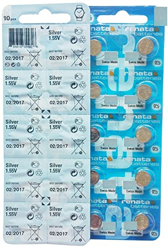 10 x Renata 389 Lithium-Knopfzelle SR1130W, hergestellt in der Schweiz