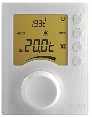 Delta Dore 6053001 Thermostat Filaire à molette Tybox 31 pour chaudière et Pompe à Chaleur. Gestion du Chauffage-6053001 Taille Unique Blanc
