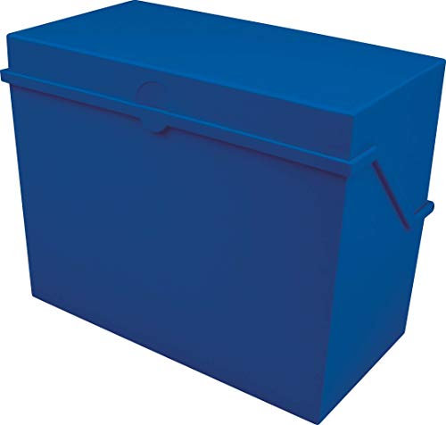 helit H6214534 - Karteikarten Box „the index“ DIN A5 quer, Kleinkartei blau für ca. 500 Karten