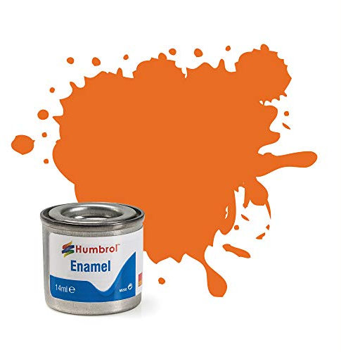 Humbrol Model Paint - AA0196 No 18 Orange - Gloss - Tinlet No 1 (14ml), Enamel Paints for Models, Plastic, Metal, Wood, Glass, Ceramics and More, Enamel Touch Up Paint - Hobby Paint Tin for Craft Kits