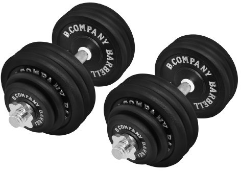 Guss Kurzhantel-Set 80Kg (2 x Kurzhantelstange 45cm, 4x1,25, 4x2,5 und 12x5Kg Hantelscheiben) Hantelset Hanteln Gewichte