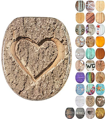Sanilo WC Sitz ohne Absenkautomatik, viele schöne Holz Toilettendeckel zur Auswahl, hochwertige und stabile Qualität (True Love)