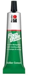 CREATIV DISCOUNT Marabu Fixogum, Fixo-Gum elastischer Klebstoff für grafischen Bereich und Hobby, Wieder ablösbar, säurefrei, für Papier, Kunststofffolie und andere biegsame Materialien, Tube 50 g