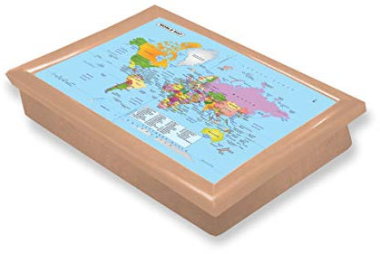 The Leonardo Collection World Traveller Laptray For Food Serving & Breakfast | Comfortable Bean Bag Lap Trays With Cushion | Durable Food Tray For Eating On Lap | Ideal Laptrays For Home & Adults