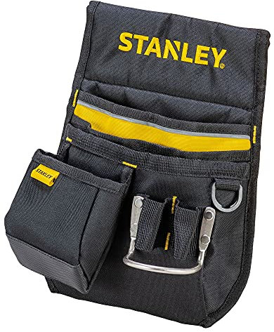 Stanley Gürteltasche / Werkzeuggürtel (33.2x23.5x7.5cm, 600 Denier Nylon, mit 2 Nageltaschen, 1 Hammerhalter und 1 Bandmaßtasche, leicht zugängliche Fächer) 1-96-181