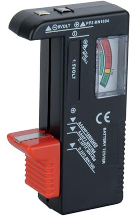 Unitec 46021 - Tester universale per batterie, 1,5 V/9 V