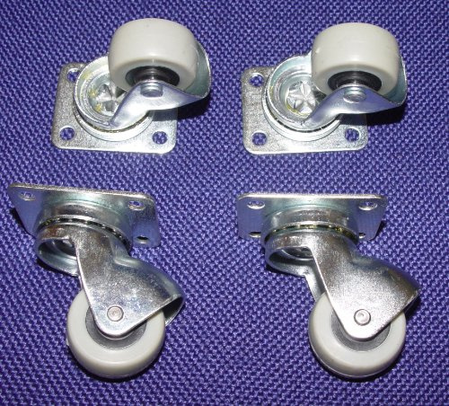 4 Kleine Möbelrollen für Parkett, Laminat Ø 30mm Platte